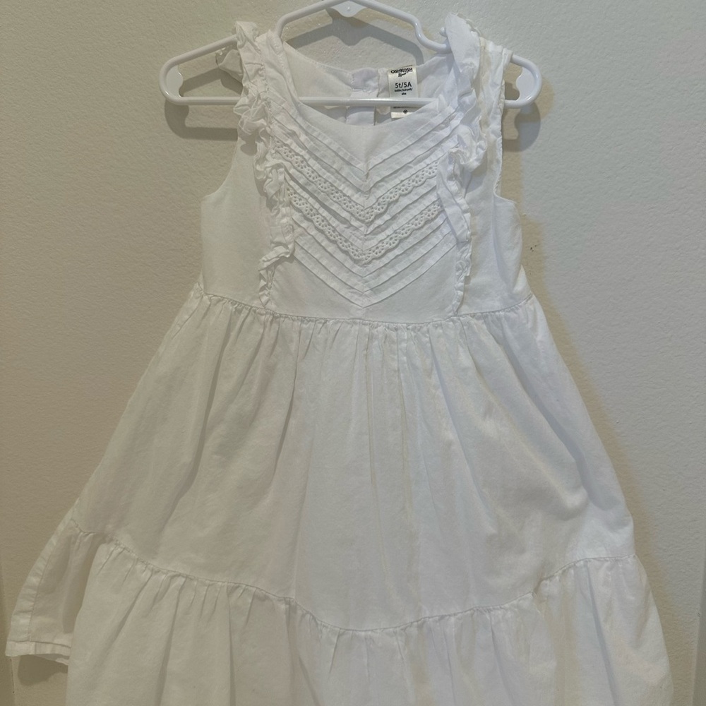 OshKosh B'gosh White Ruffled Kids Dress